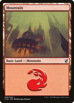 Mountain (299) card from Commander 2019