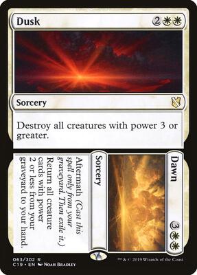 Dusk // Dawn card from Commander 2019