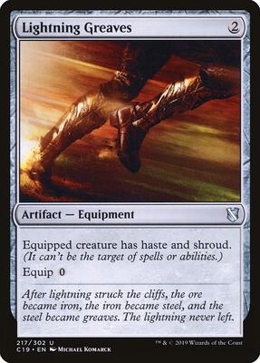 Lightning Greaves card from Commander 2019