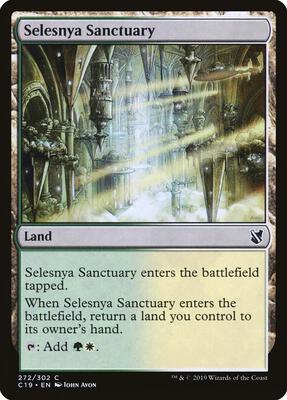 Selesnya Sanctuary card from Commander 2019