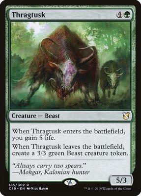 Thragtusk card from Commander 2019