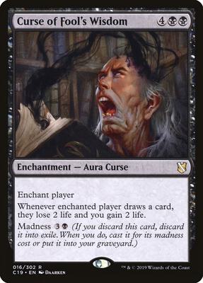 Curse of Fool's Wisdom card from Commander 2019