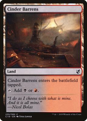 Cinder Barrens card from Commander 2019