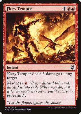 Fiery Temper card from Commander 2019