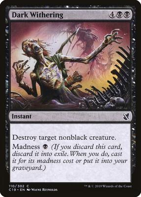Dark Withering card from Commander 2019