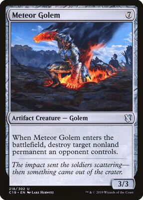 Meteor Golem card from Commander 2019