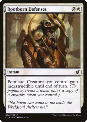 Rootborn Defenses card from Commander 2019