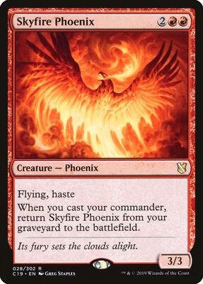 Skyfire Phoenix card from Commander 2019