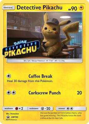 Detective Pikachu - SM190 (Stamped) card from SM Promos