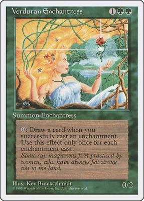 Verduran Enchantress card from Fourth Edition