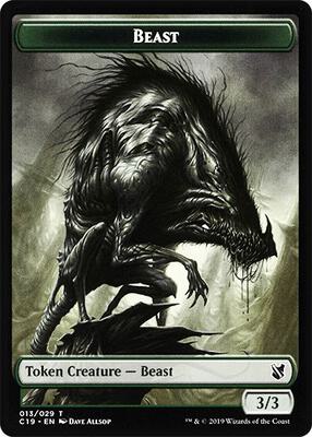 Beast (013) // Wurm Double-Sided Token card from Commander 2019