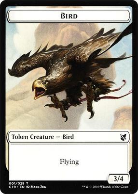 Bird (001) // Sculpture Double-Sided Token card from Commander 2019