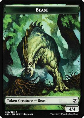 Beast (014) // Wurm Double-Sided Token card from Commander 2019