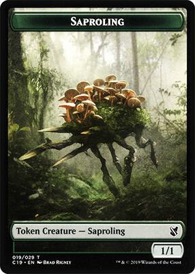 Saproling // Manifest Double-Sided Token card from Commander 2019