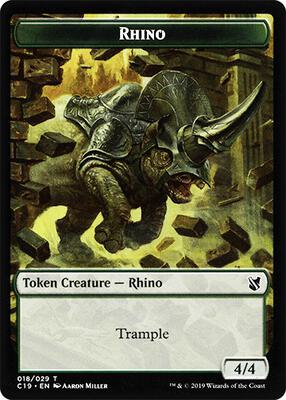 Rhino // Egg Double-sided Token card from Commander 2019