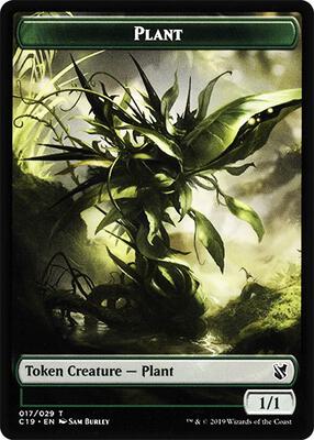 Plant // Snake Double-Sided Token card from Commander 2019