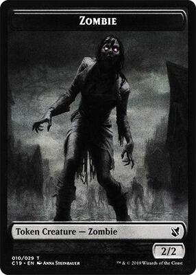 Zombie (010) // Zombie (011) Double-Sided Token card from Commander 2019