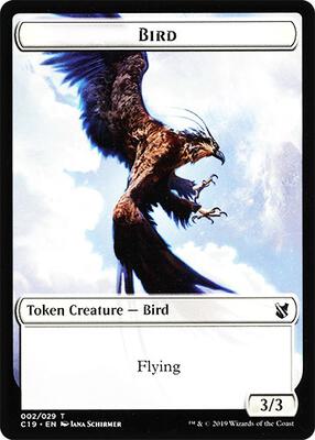 Bird (002) // Sculpture Double-Sided Token card from Commander 2019