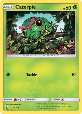 Caterpie card from Hidden Fates