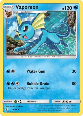 Vaporeon card from Hidden Fates