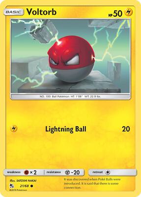 Voltorb card from Hidden Fates