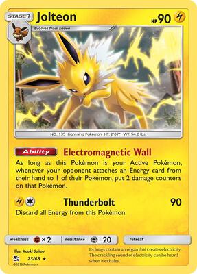 Jolteon card from Hidden Fates