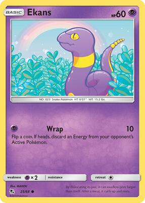 Ekans (25) card from Hidden Fates