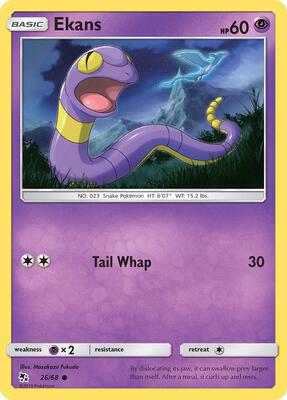 Ekans (26) card from Hidden Fates