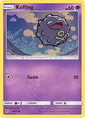 Koffing card from Hidden Fates