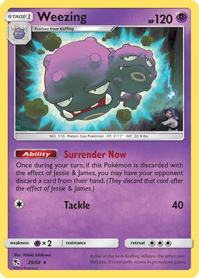 Weezing card from Hidden Fates