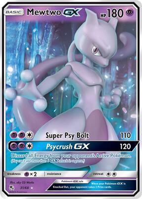 Mewtwo GX card from Hidden Fates