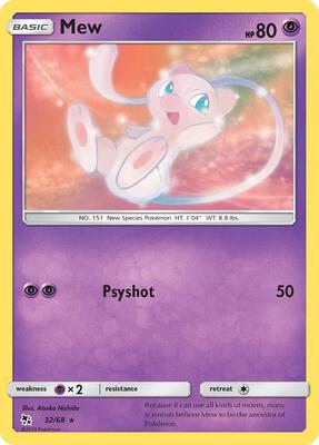 Mew card from Hidden Fates