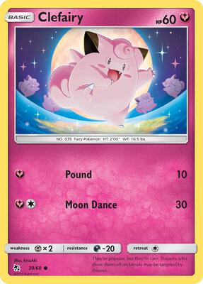Clefairy (39) card from Hidden Fates