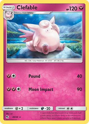 Clefable card from Hidden Fates