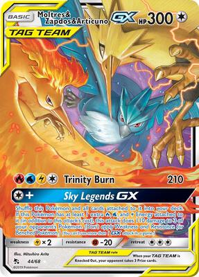 Moltres & Zapdos & Articuno GX card from Hidden Fates