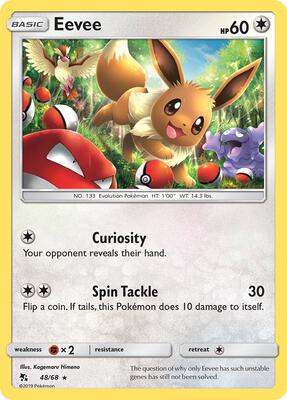 Eevee (48) card from Hidden Fates