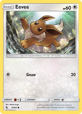 Eevee (49) card from Hidden Fates