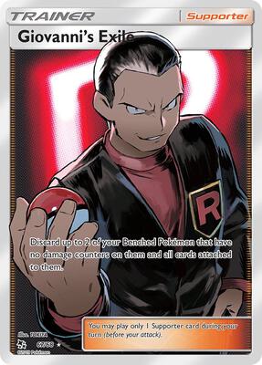 Giovanni's Exile (Full Art) card from Hidden Fates