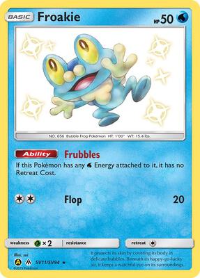 Froakie card from Hidden Fates: Shiny Vault