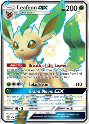 Leafeon GX card from Hidden Fates: Shiny Vault