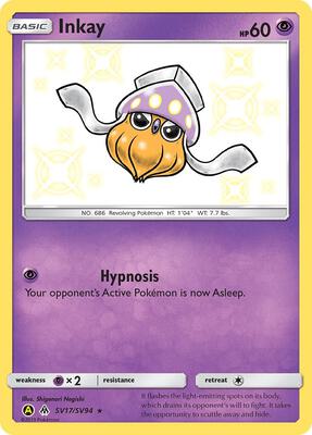 Inkay card from Hidden Fates: Shiny Vault