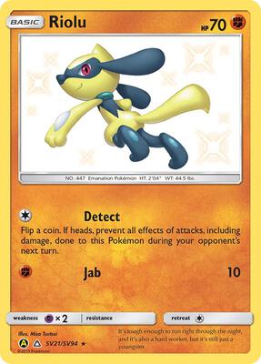 Riolu card from Hidden Fates: Shiny Vault