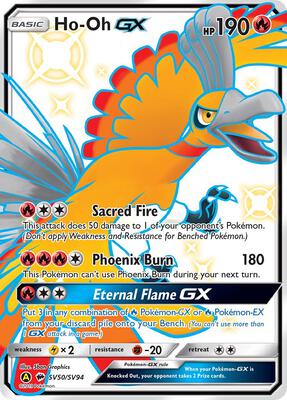 Ho-Oh GX card from Hidden Fates: Shiny Vault