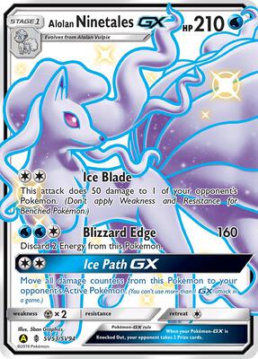 Alolan Ninetales GX card from Hidden Fates: Shiny Vault