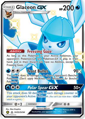 Glaceon GX card from Hidden Fates: Shiny Vault
