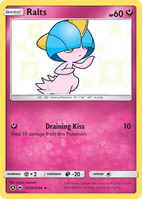 Ralts card from Hidden Fates: Shiny Vault