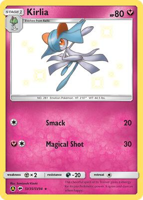 Kirlia card from Hidden Fates: Shiny Vault