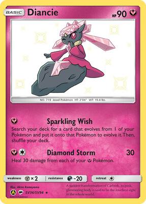 Diancie card from Hidden Fates: Shiny Vault