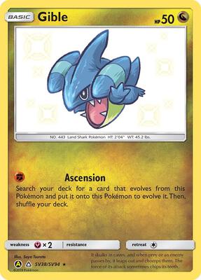 Gible card from Hidden Fates: Shiny Vault