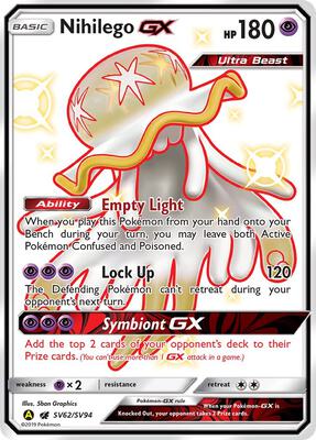 Nihilego GX card from Hidden Fates: Shiny Vault